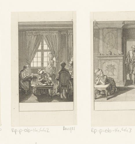 Rustige middag bij het echtpaar Wolmar by Daniel Nikolaus Chodowiecki