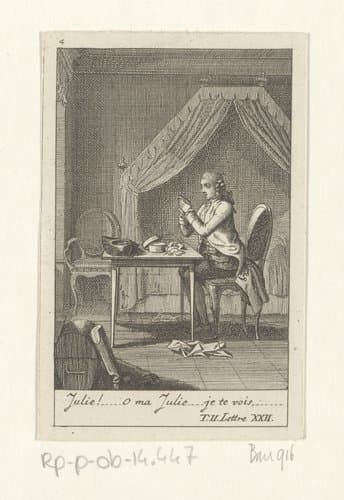 St. Preux ontvangt Julies talisman by Daniel Nikolaus Chodowiecki