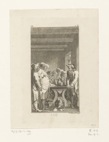 Himmels bedrog wordt ontdekt door de bouwlieden by Daniel Nikolaus Chodowiecki