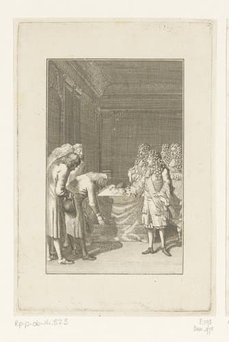 Waldenzen buigen voor keurvorst Friedrich Wilhelm by Daniel Nikolaus Chodowiecki