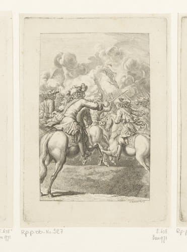 Friedrich III op het slagveld tijdens de negenjarige oorlog by Daniel Nikolaus Chodowiecki