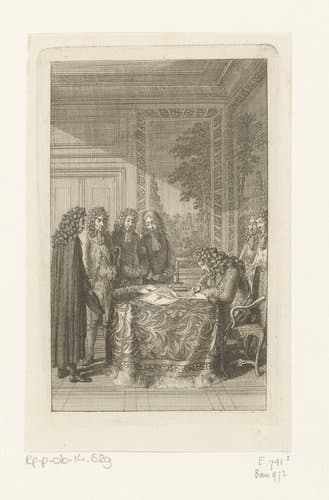 Friedrich I ondertekent het decreet voor de bouw van de kerk in Friedrichstadt by Daniel Nikolaus Chodowiecki
