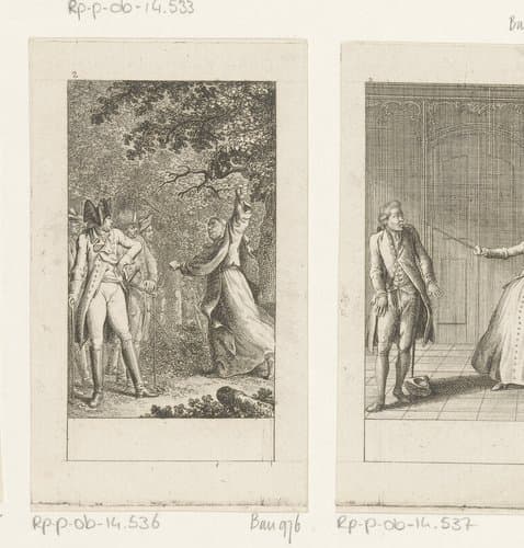Karl Moor overweegt het voorstel van de pater by Daniel Nikolaus Chodowiecki