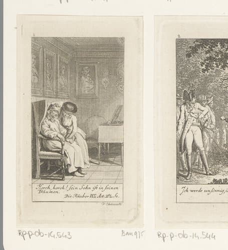 Amalia wekt Graaf Moor by Daniel Nikolaus Chodowiecki