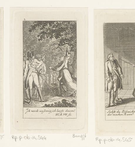 Karl Moor overweegt het voorstel van de pater by Daniel Nikolaus Chodowiecki