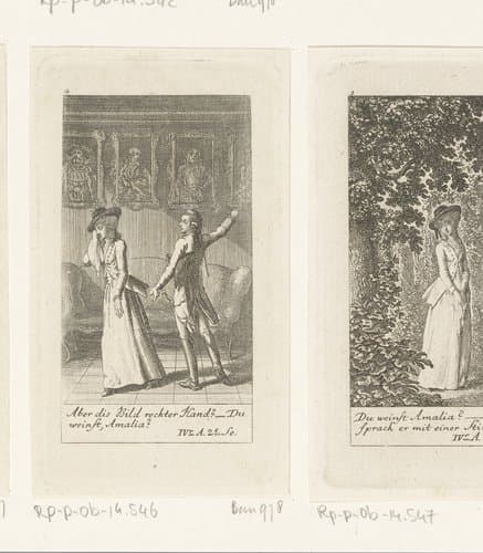 Karl en Amalia in de portrettengalerij by Daniel Nikolaus Chodowiecki