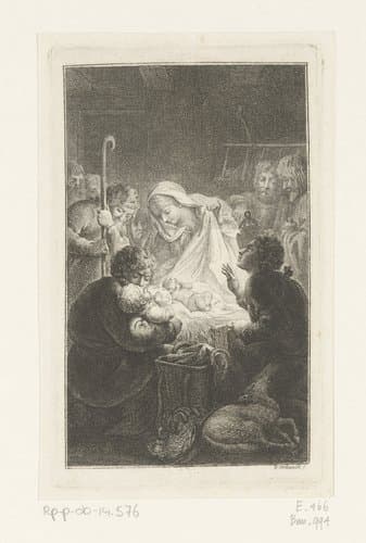 Aanbidding door de herders by Daniel Nikolaus Chodowiecki