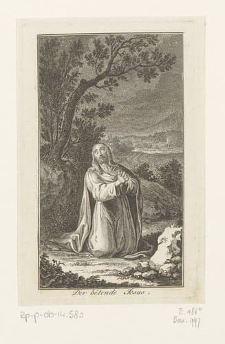 Christus in het hof van Getsemane by Daniel Nikolaus Chodowiecki