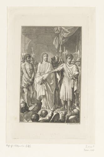 Christus en Barabbas voor Pontius Pilatus by Daniel Nikolaus Chodowiecki