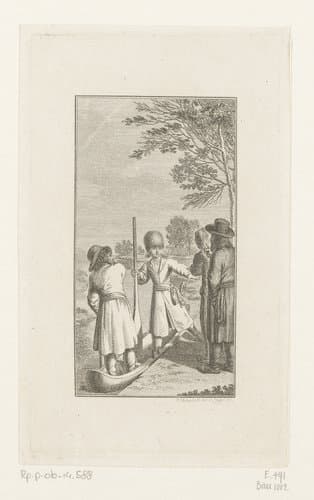 Zarewitsch Fewei stapt de vissersboot in by Daniel Nikolaus Chodowiecki