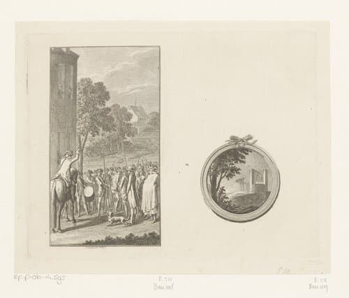 Twee voorstellingen uit Salzmann's Carl von Carlsberg by Daniel Nikolaus Chodowiecki