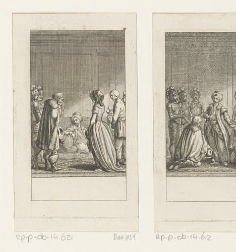 Franz von Veltheim treurt om zijn dochter Adelheid by Daniel Nikolaus Chodowiecki