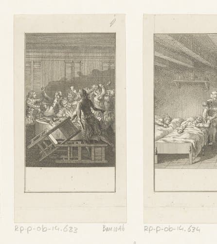 Gevecht tijdens het diner by Daniel Nikolaus Chodowiecki