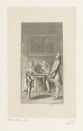 Siegfried von Lindenberg krijgt van zijn bediende les over wapens by Daniel Nikolaus Chodowiecki