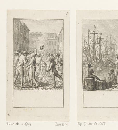 Amerikanen verbranden de Britse leges by Daniel Nikolaus Chodowiecki