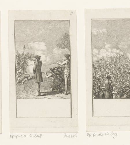 Slag bij Lexington, Massachusetts by Daniel Nikolaus Chodowiecki
