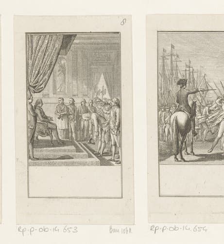 Benjamin Franklin op audiëntie in Versailles by Daniel Nikolaus Chodowiecki