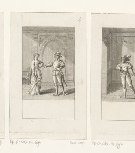 Macbeth in gesprek met Lady Macbeth by Daniel Nikolaus Chodowiecki