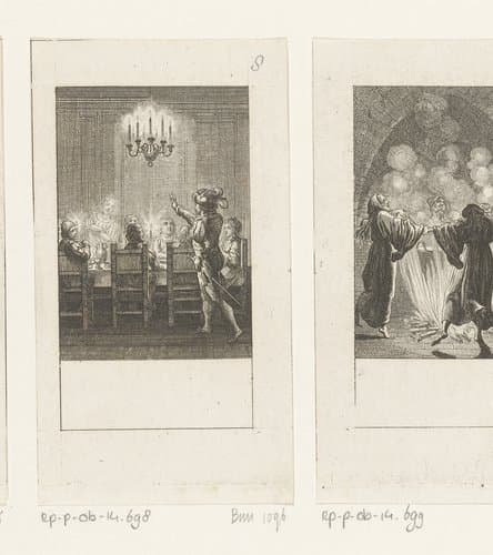 Macbeth ziet de geest van Banquo tijdens het feestmaal by Daniel Nikolaus Chodowiecki