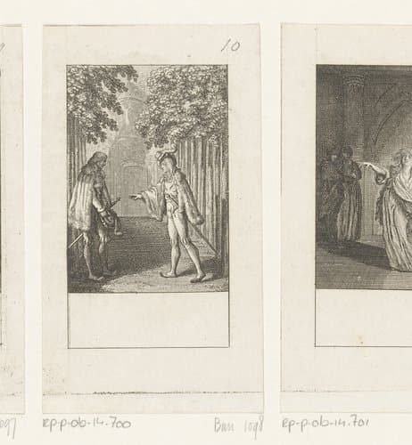 Malcolm en Macduff besluiten samen te vechten tegen Macbeth by Daniel Nikolaus Chodowiecki