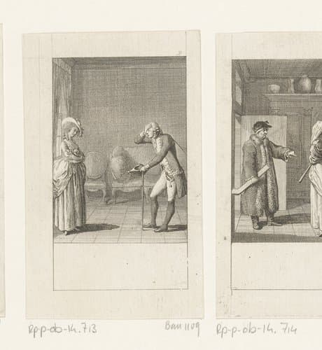 Kapitein Wild slaat zichzelf voor het hoofd by Daniel Nikolaus Chodowiecki
