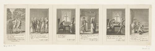 Zes voorstellingen uit Bretzners Eheprocurator by Daniel Nikolaus Chodowiecki