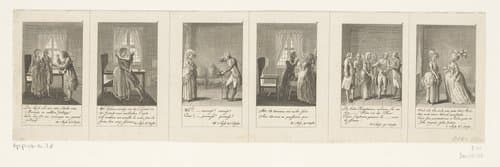 Zes voorstellingen uit Bretzners Eheprocurator by Daniel Nikolaus Chodowiecki