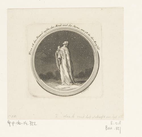 David bidt naar de nachtelijke hemel by Daniel Nikolaus Chodowiecki