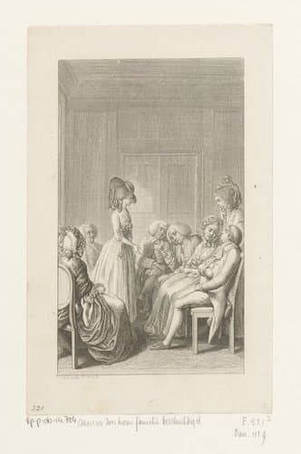 Clarissa door haar familie beschuldigd by Daniel Nikolaus Chodowiecki