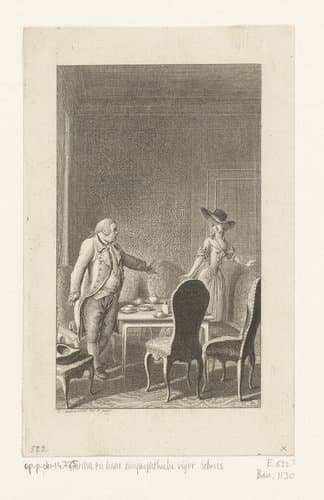 Clarissa en haar onsympathieke vrijer Solmes by Daniel Nikolaus Chodowiecki