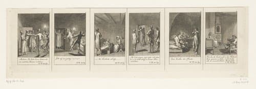 Zes voorstellingen uit Smolletts Peregrine Pickle by Daniel Nikolaus Chodowiecki