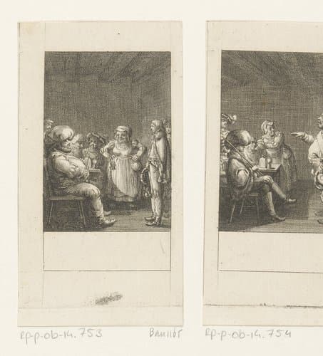 Falstaff verkleed als vorst voor Henry by Daniel Nikolaus Chodowiecki