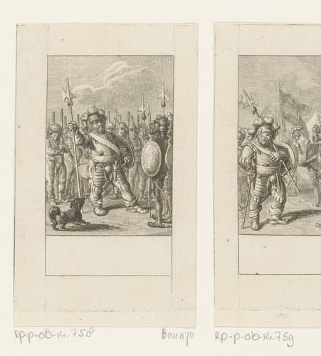 Falstaff tussen de soldaten by Daniel Nikolaus Chodowiecki