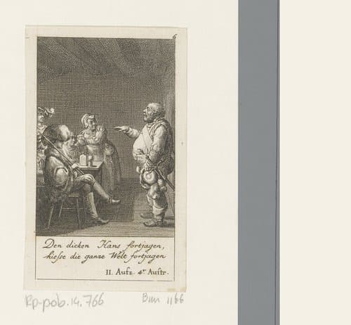 Falstaff en Henry draaien de rollen om by Daniel Nikolaus Chodowiecki