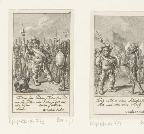 Falstaff tussen de soldaten by Daniel Nikolaus Chodowiecki