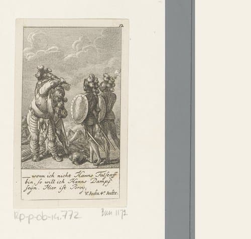 Falstaff liegt over zijn overwinning op Douglas by Daniel Nikolaus Chodowiecki
