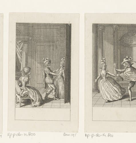 Suzanne en Chérubim komen lachend binnen by Daniel Nikolaus Chodowiecki