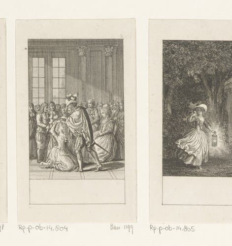 Suzanne wordt ontdaan van haar sluier by Daniel Nikolaus Chodowiecki