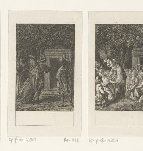 Suzanne wordt door de graaf aangezien voor zijn vrouw by Daniel Nikolaus Chodowiecki