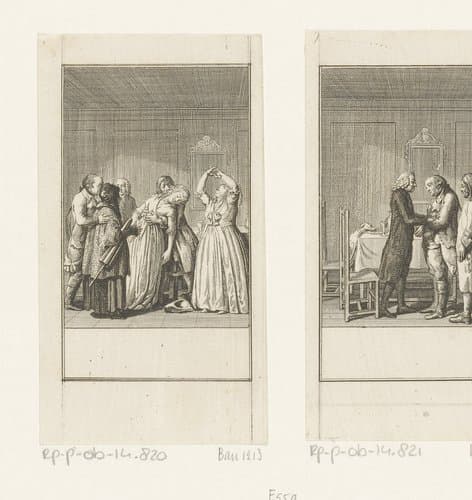 Friederike valt flauw als ze hoort over Antons ongeluk by Daniel Nikolaus Chodowiecki