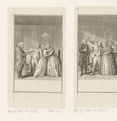Gesprek over de doodstraf van Fritz by Daniel Nikolaus Chodowiecki