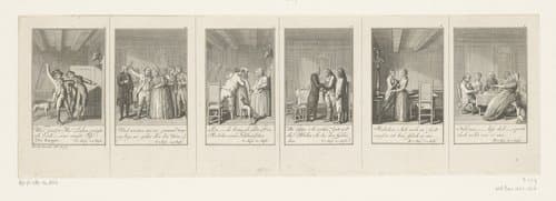 Zes voorstellingen uit Die Jäger van Iffland by Daniel Nikolaus Chodowiecki