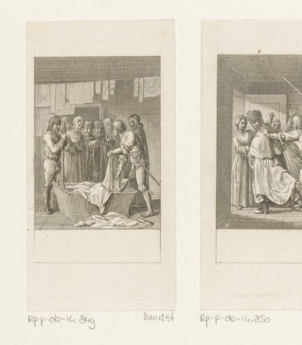 Mr. Ford doorzoekt de wasmand by Daniel Nikolaus Chodowiecki