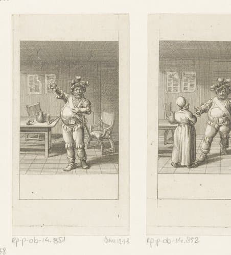 Falstaff in gesprek met zichzelf by Daniel Nikolaus Chodowiecki