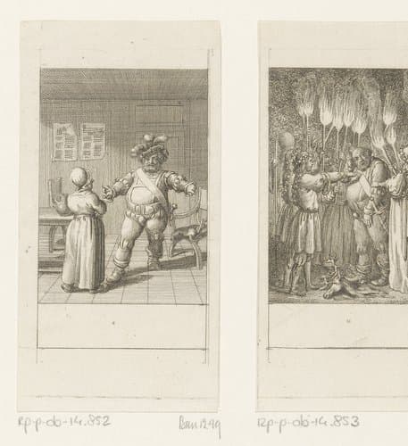 Falstaff krijgt de boodschap van Mrs. Page by Daniel Nikolaus Chodowiecki
