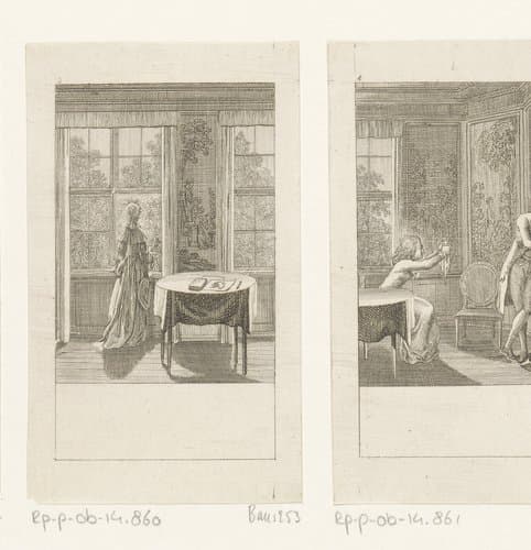Baron Lindorf brengt een serenade aan het raam van Caroline by Daniel Nikolaus Chodowiecki