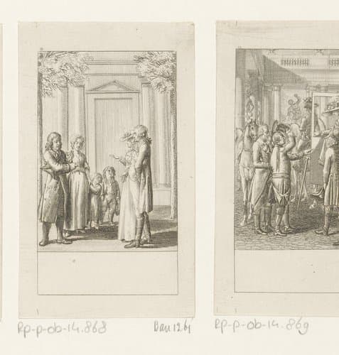 Walstein en Caroline ontmoeten Louise en Justin by Daniel Nikolaus Chodowiecki