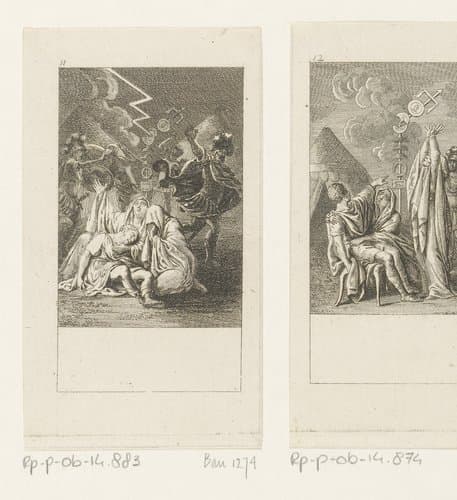 Jupiter breekt het veldteken van Coriolan met zijn bliksem by Daniel Nikolaus Chodowiecki