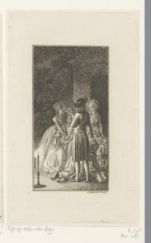 Koning Andrason en zijn hofdames Mana by Daniel Nikolaus Chodowiecki