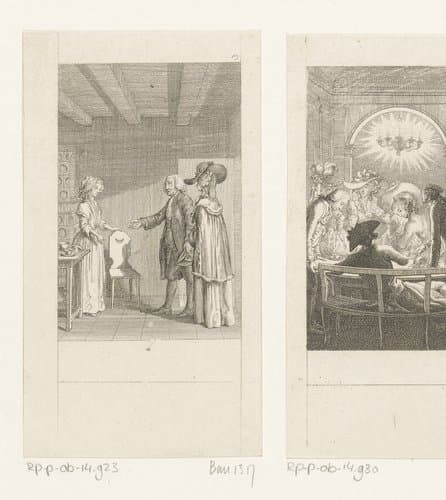 Cecilia en Henrietta helpen by Daniel Nikolaus Chodowiecki